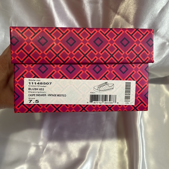 Tory Burch Blush 653 Caspe Quilted Sneaker-Vintage Mestico.Authentic. - Picture 10 of 10